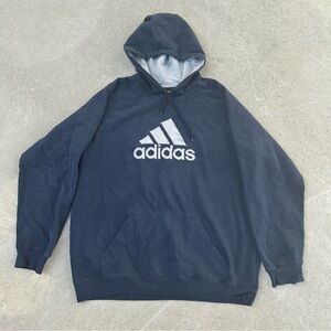 Adidas Men's Black y2k hoodie sweatshirt pullover size 2XL